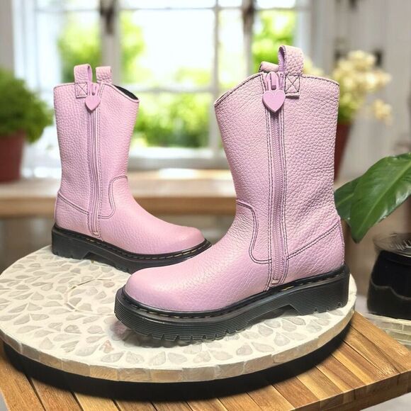 Dr. Martens BEX Heart Nappa Patent Leather Pull-On Boots Girls Size 1 New - Picture 10 of 13